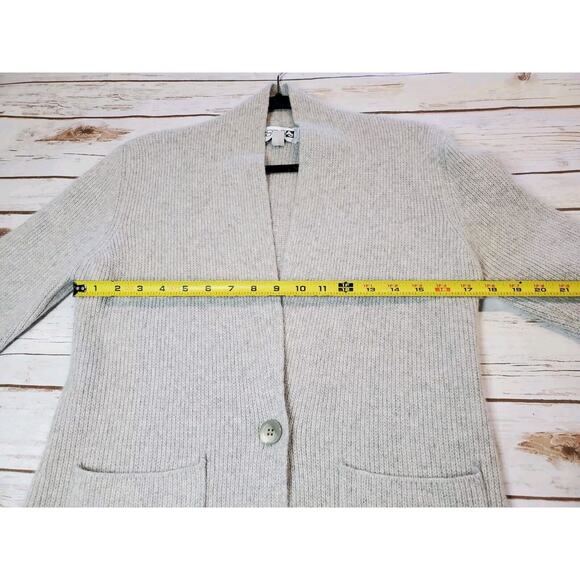 Adele Joyce Womens Medium Cardigan Sweater Gray Angora Wool Luxury Minimalist - Picture 6 of 10